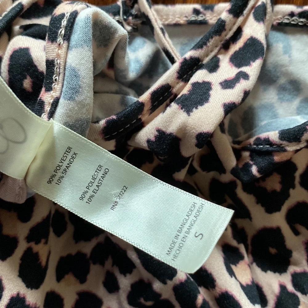 Jessica Simpson Leopard Print Cami Shorts Pajama Set Ruffle Trim Lounge SIZE S